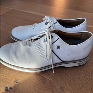 White Leather footjoy golf shoes